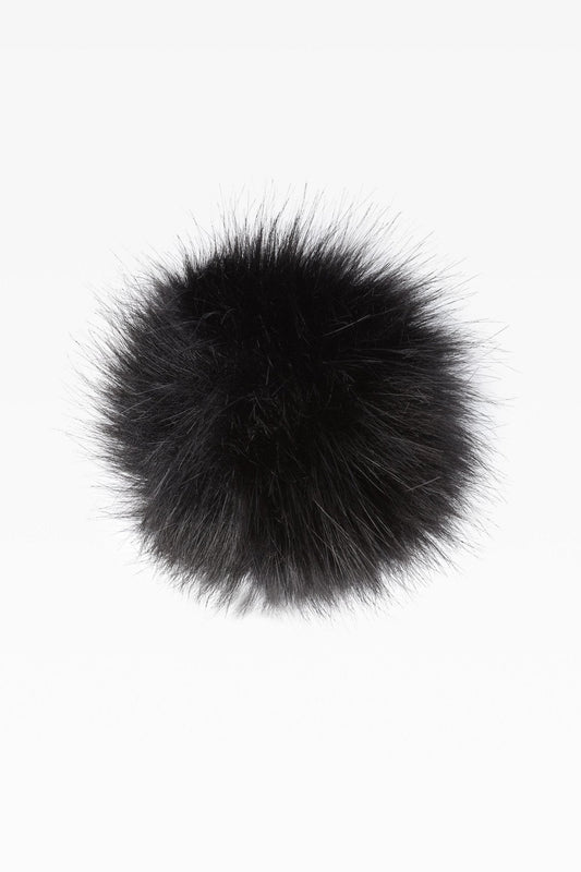 100% Faux Fur Pom Pom Black