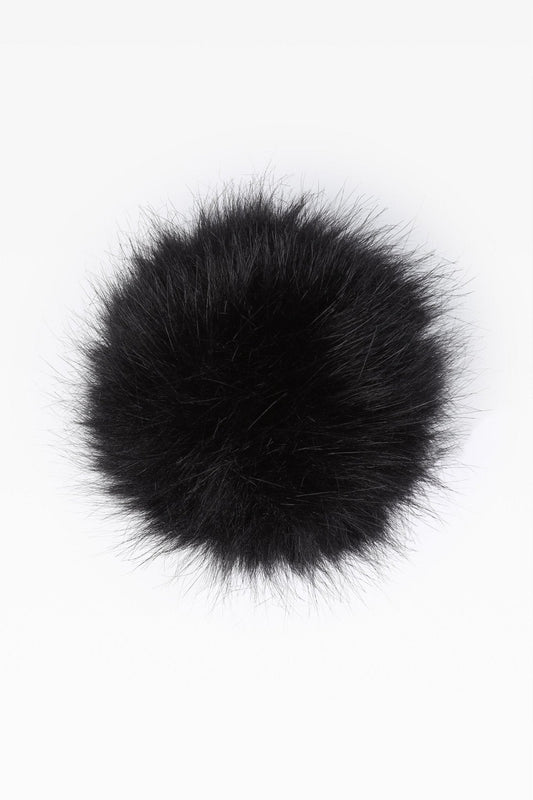 100% Faux Fur Pom Pom Black