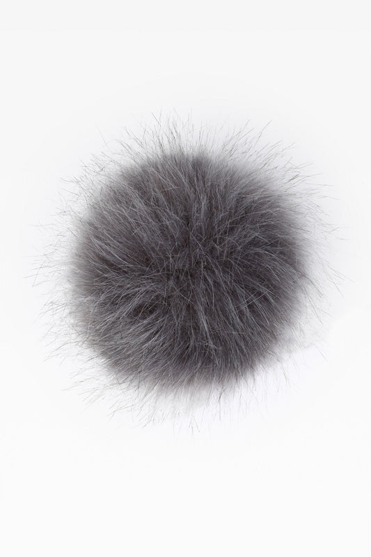 100% Faux Fur Pom Pom Dark Grey - Dunedin Cashmere