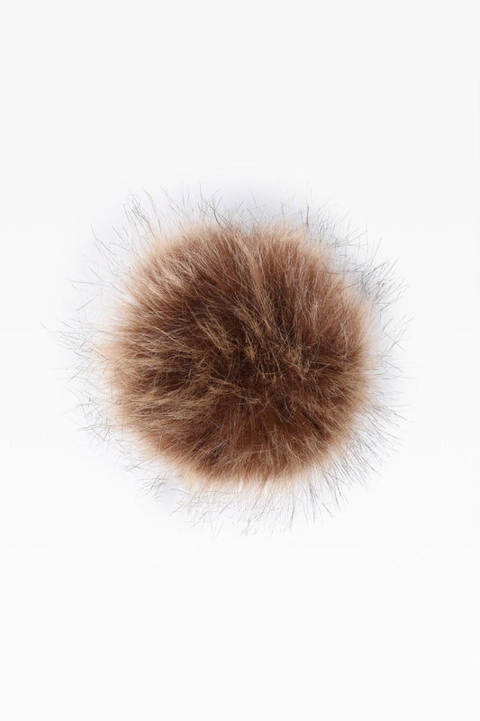 100% Faux Fur Pom Pom Dark Natural