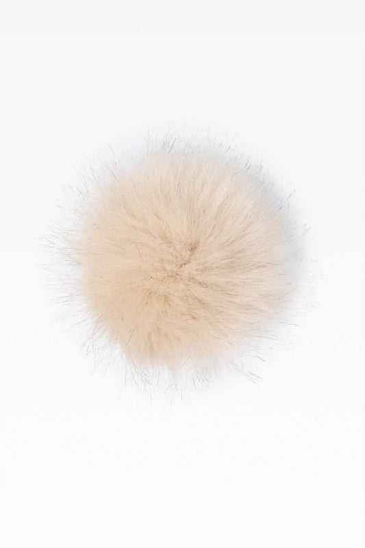 100% Faux Fur Pom Pom Light Taupe