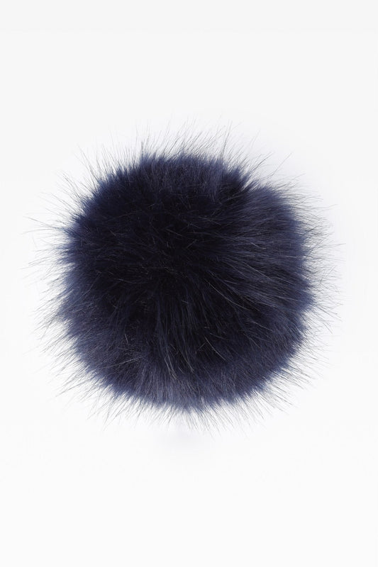 100% Faux Fur Pom Pom Navy