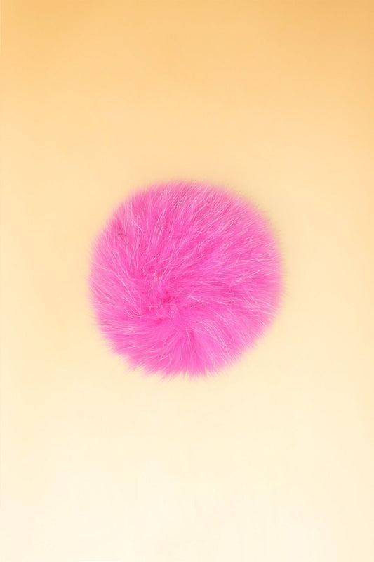 100% Real Fur Pom Pom Hot Pink - Dunedin Cashmere