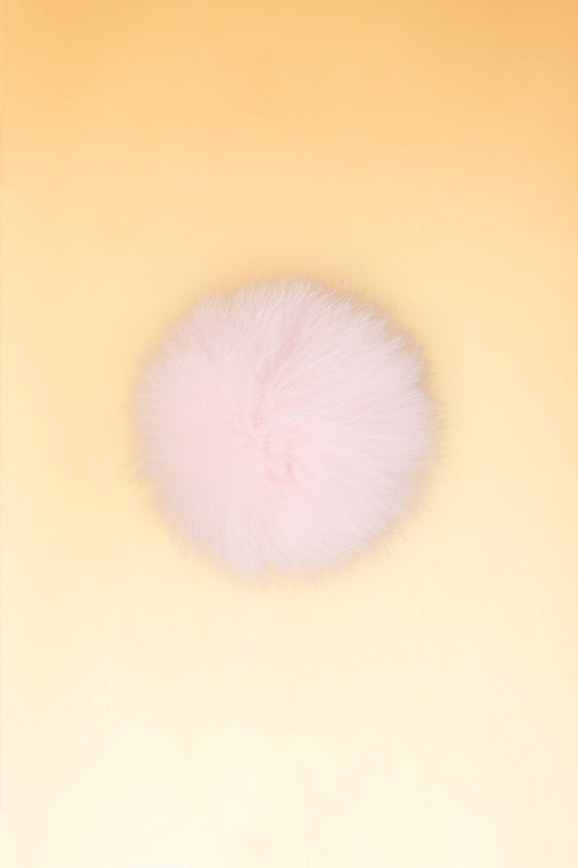 100% Real Fur Pom Pom Pastel Pink - Dunedin Cashmere