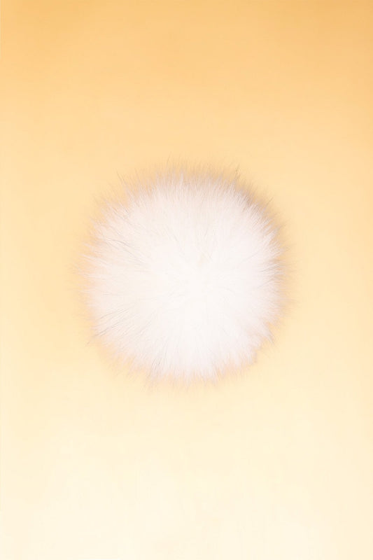 100% Real Fur Pom Pom White/Black