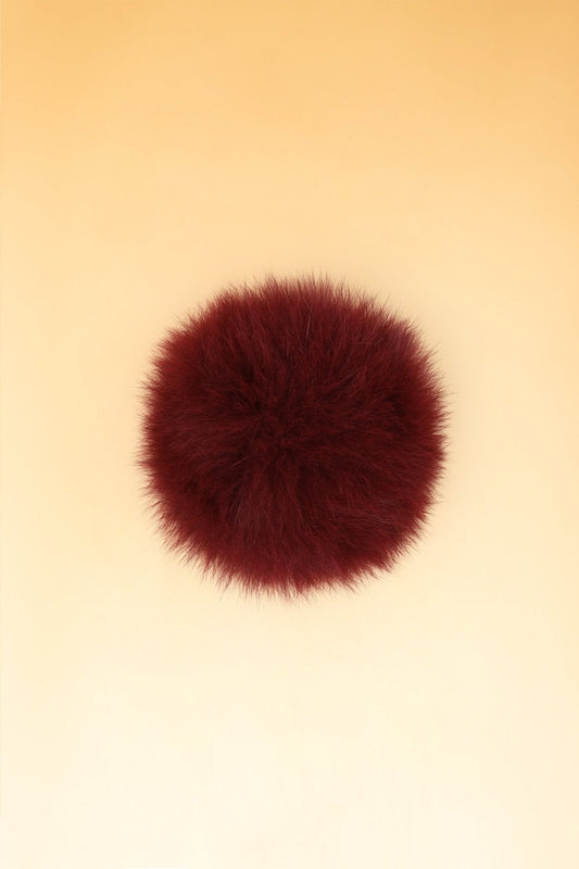 100% Real Fur Pom Pom Wine - Dunedin Cashmere