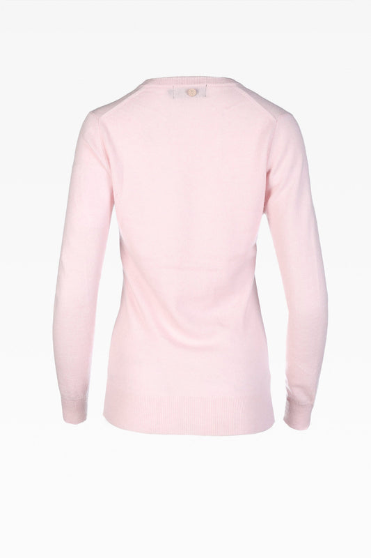 Alice Ladies Cashmere V-Neck Jumper in Nurture Pink: Sizes XS-XL