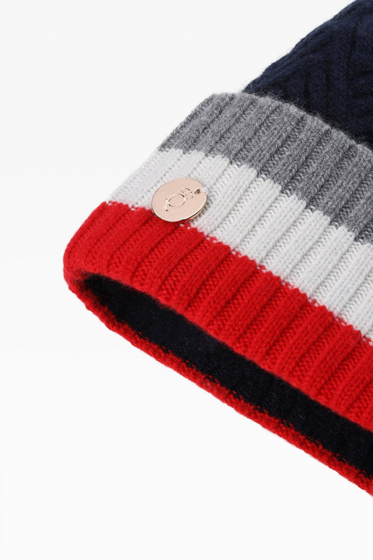 Andie Stripe Pom Hat - Real Fur