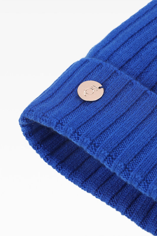 Ava Rib Pom Pom Hat with Faux Fur: Cashmere & Wool Blend