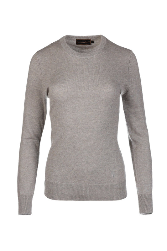 Ella Ladies Crew Neck in Nest Grey: Premium Cashmere-Wool Blend