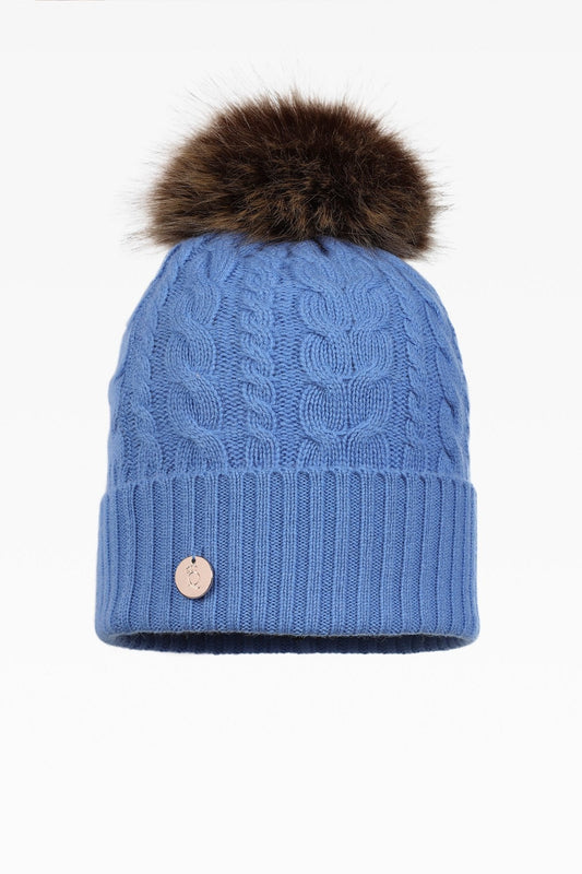 Eve Cable Pom Pom Hat - Faux Fur