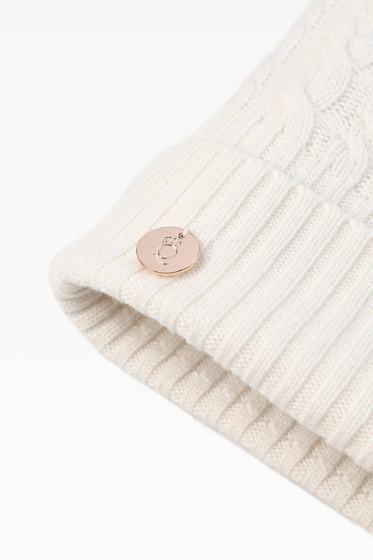 Eve Cable Pom Pom Hat - Faux Fur