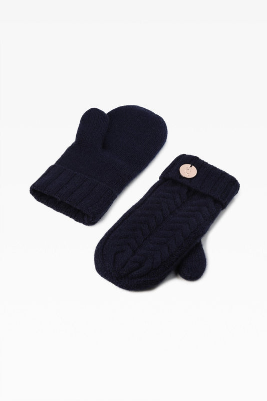 Georgie Cable Rib Mittens - Dunedin Cashmere