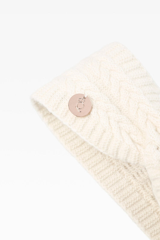 Georgie Ladies Cashmere Cable Headband in Cloud: Elegant Warmth