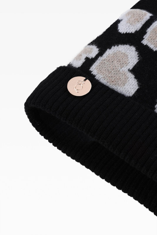 Lily Heart Pom Pom Hat - Real Fur