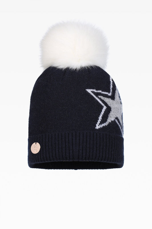 Lola Star Pom Pom Hat - Real Fur