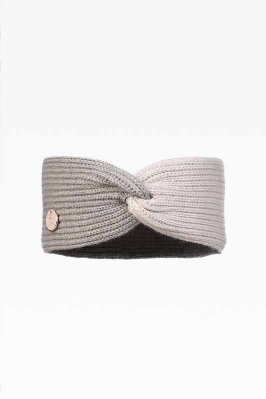 Maisie Natural Mix Ladies Rib Headband: Cashmere & Wool Blend