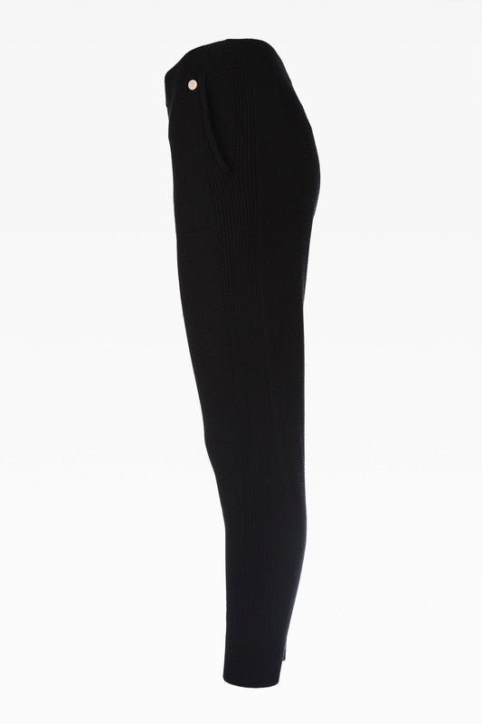 Myla Black Ladies Joggers: Luxury Cashmere & Wool Blend Loungewear