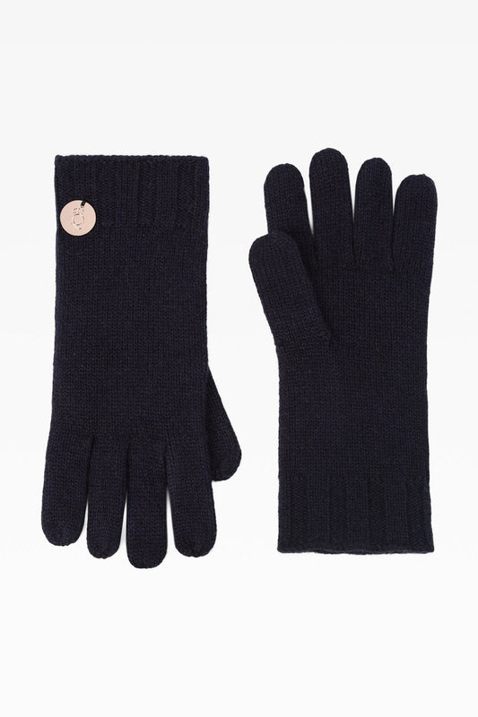 Rebecca Plain Gloves in Deep Sea: Cashmere & Wool Blend