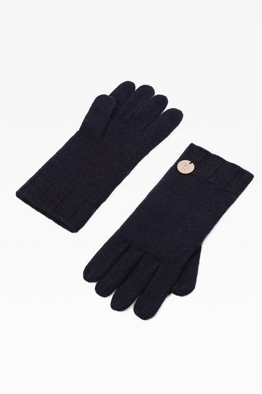 Rebecca Plain Gloves in Deep Sea: Cashmere & Wool Blend